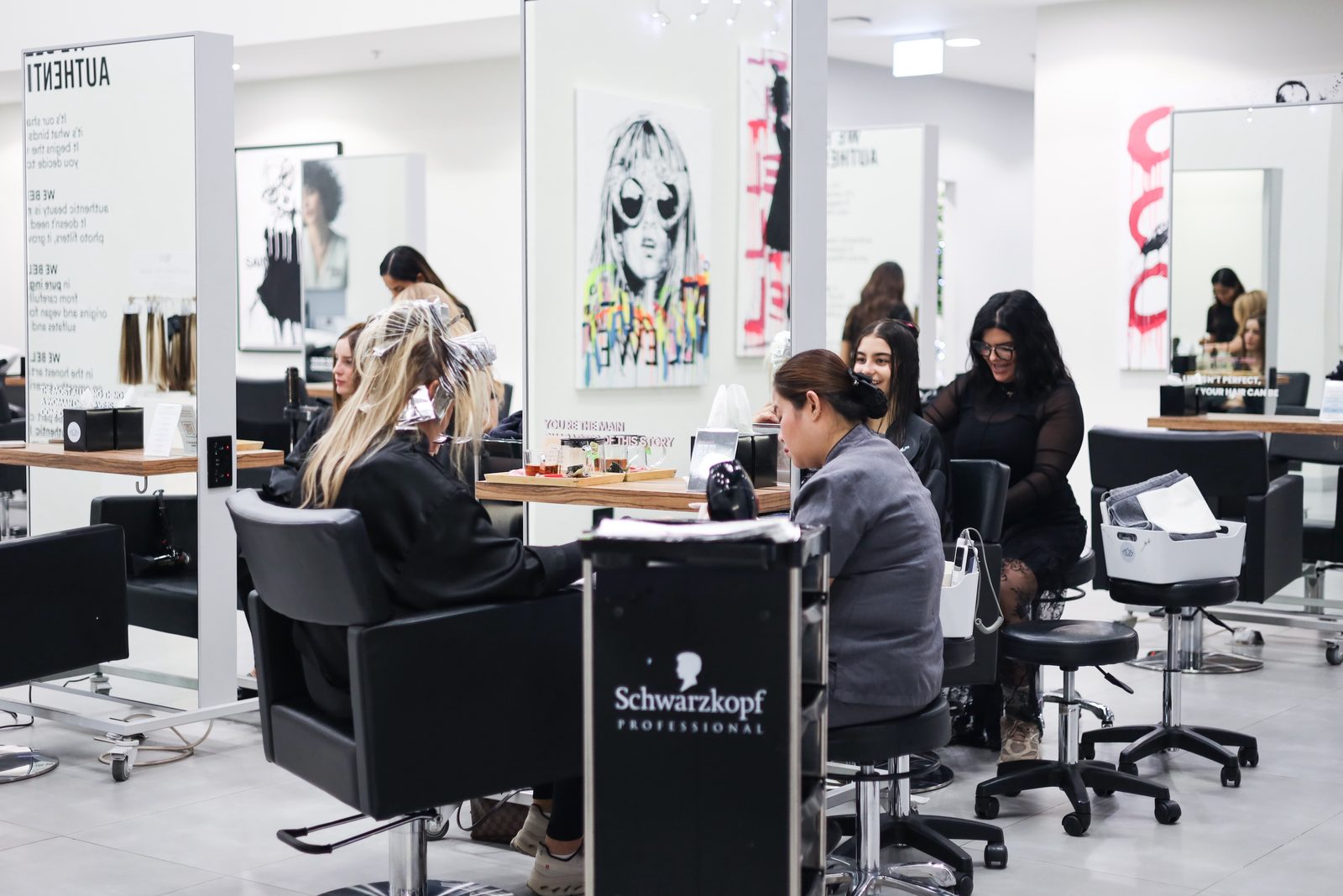 Colour being created on the salon floor